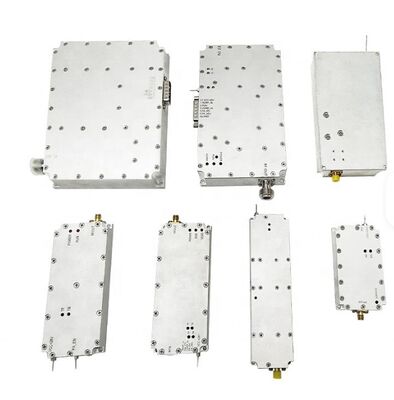 50W 6500-7200 MHz High-Power RF Amplifier Module with 24-28V and 132x53x17mm Size for Wireless & RF Applications
