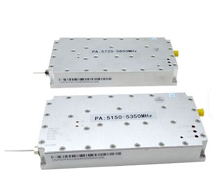 50W 6500-7200 MHz High-Power RF Amplifier Module with 24-28V and 132x53x17mm Size for Wireless & RF Applications