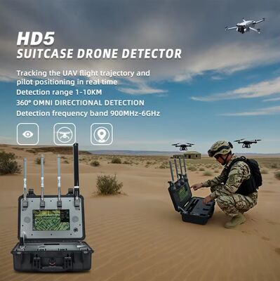 Full-Band Mobile Airspace Security Solution Handheld Drone Detector 0~5km Range >30 Drones Tracking 30MHz~6GHz Frequency <2m
