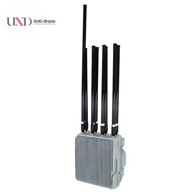 Waterproof Outdoor 550W Power 2KM Range Fixed UAV Drone Signal Jammer with 8 Bands