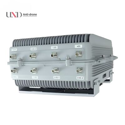 Waterproof Outdoor 550W Power 2KM Range Fixed UAV Drone Signal Jammer with 8 Bands