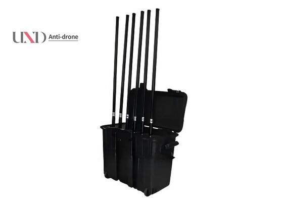 220W RF Drone Jammer High Power Drone Signal Jammer Portable With 6 Antennas and 2 Hours Work Time