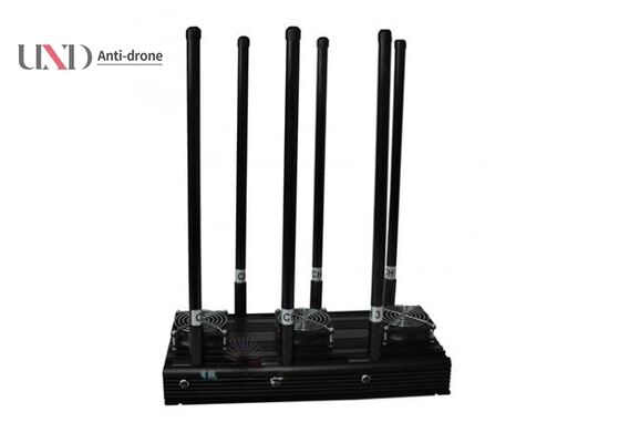 120W UAV Signal Jammer 6 Antennas Drone Frequency Jammers 300 - 600 Meters