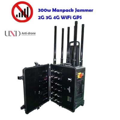 330W High Power Drone Signal Jammer with 6 Antennas for 1km Range UAV Blocking