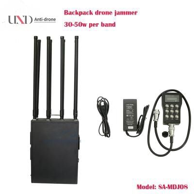 400W Power 8 Bands Drone Signal Jammer with Metal Case Backpack for UAV and Drone Blocking