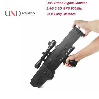 4 Bands 5000mAh Battery 2km Range Drone Signal Jammer UAV Jammer for GPS 2.4G 5.8G Blocking