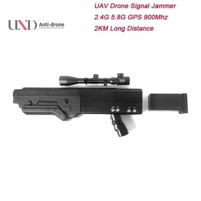 4 Bands 5000mAh Battery 2km Range Drone Signal Jammer UAV Jammer for GPS 2.4G 5.8G Blocking