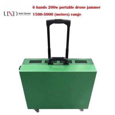 6 Channels 3000m Range Built-In Battery Trolley Drone Signal Jammer Anti-Drone Device