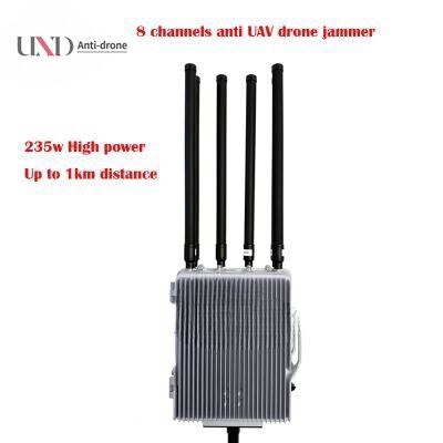 1-3km Distance Waterproof Outdoor Drone Signal Jammer with 6-8 Channels and 30W per Band