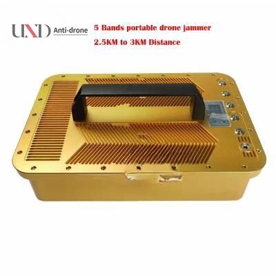 Portable 5 Bands Drone Signal Jammer with 3KM Range for UAV Blocking