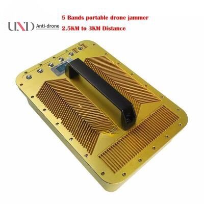 Portable 5 Bands Drone Signal Jammer with 3KM Range for UAV Blocking