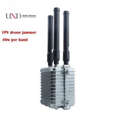 120W 3 Channels FPV Drone Jammer with 500-1000m Range Portable UAV Signal Blocker