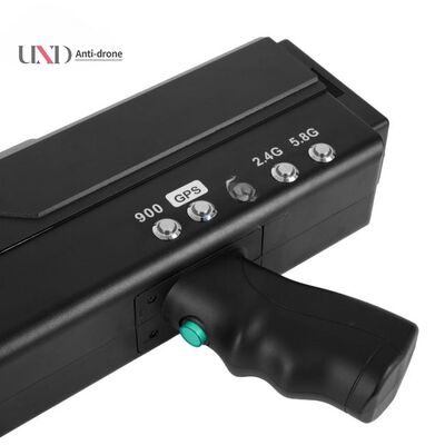 Gun Drone Portable UAV Signal Jammer 2.4G 5.8G GPS 900mhz 1.2KM Distance