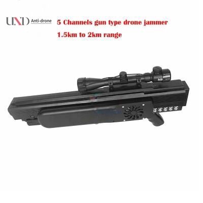 1500 Meters Range 5 Channels Built-In Battery UAV Jammer Drone Signal Jammer Anti-Drone Device