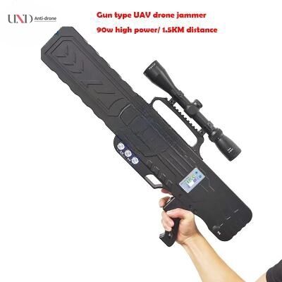 2KM Distance Gun Portable Drone Signal Jammer  Type 90w Powerful