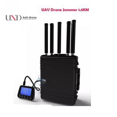 1.5km Range IP55 Waterproof UAV Jammer with Built-in Battery for Drone Signal Blocking