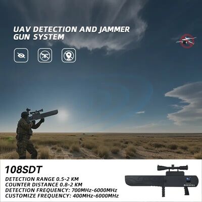 2KM Range 8 Band High Power 200W Drone Signal Jammer Anti Drone Gun UAV Jammer