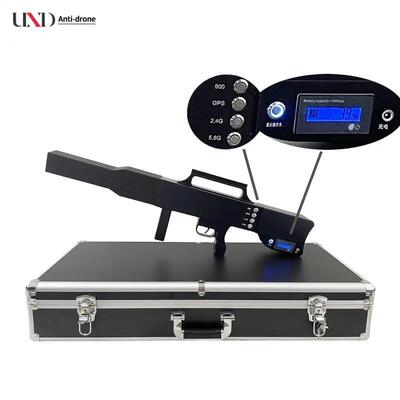 Portable Lightweight UAV Jammer with 500-1200m Coverage for 900MHz GPSL1, WIFI 2.4G, and 5.8G Bands Anti Drone Gun
