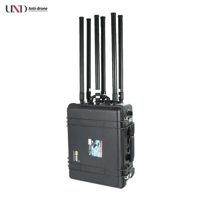 350W Power 2KM Range Anti Drone Signal System with 6 Bands UAV Jammer