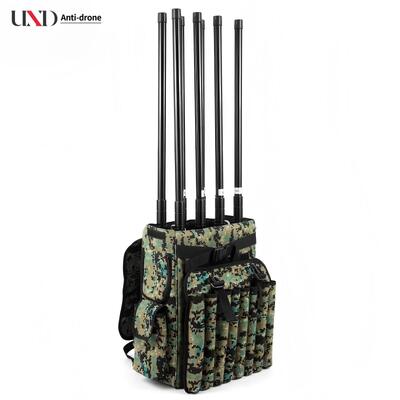 8 Band 50W Output Power UAV Jammer with 22Kg Lightweight Backpack Anti-Drone System