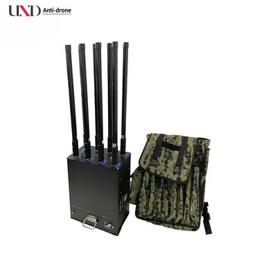 8 Band 50W Output Power UAV Jammer with 22Kg Lightweight Backpack Anti-Drone System