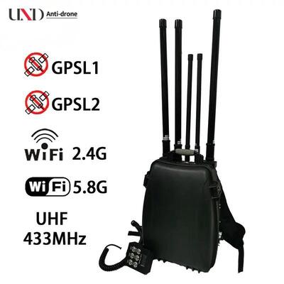 2km Range 5 Frequency Bands Portable Backpack Design Drone Jammer UAV Anti-Drone System