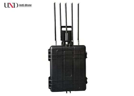 Manpack Portable Signal Jammer with 500Watt RF Output Power Omni-Directional Antenna and Frequency Scan Technology