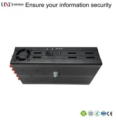 Portable Signal Jammer with 10 Bands Coverage and 5-20m Jamming Range Featuring Built-in Battery