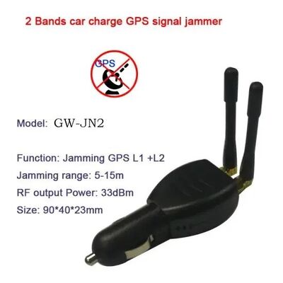 GPS L1 L2 Signal Jammer with 15m Jamming Radius and Car Cigarette Lighter Power for Anti Tracking