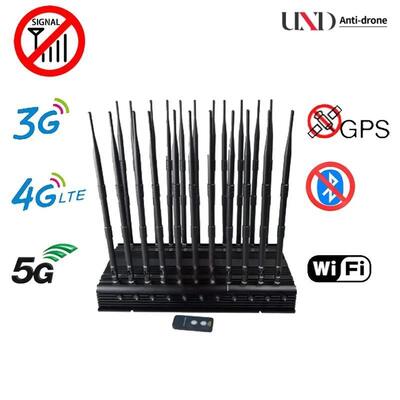 45W Output Power Signal Jammer with 22 Antennas for Full Bands Coverage Including GPS L1 L2 L5 and VHF UHF