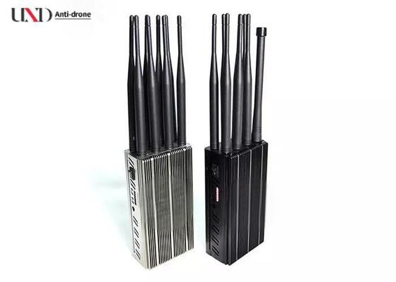 Compact 8 Band Coverage Signal Jammer with 30m Jamming Range and 8000mAh Battery for Portable Cell Phone Blocking