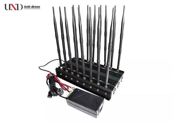 16 Antennas Signal Jammer with 120MHz to 2700MHz Frequency Coverage and 38W Total Output Power