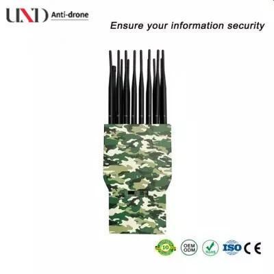 16 Bands Portable Signal Jammer with 10-30m Range and 16000mAH Battery for RF Blocking