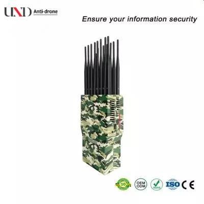 16 Bands Portable Signal Jammer with 10-30m Range and 16000mAH Battery for RF Blocking