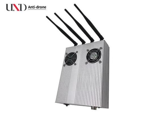 40m Jamming Range 10W Output Power 4 Bands Coverage Signal Jammer Cell Phone Frequency Blocker with Cooling Fan
