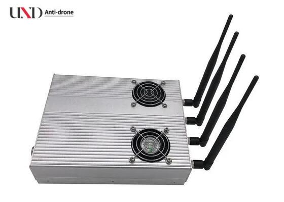 40m Jamming Range 10W Output Power 4 Bands Coverage Signal Jammer Cell Phone Frequency Blocker with Cooling Fan