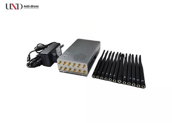 Portable Signal Jammer with 12 Antennas and 8.4W Jamming Power for 20m Range Cell Phone Blocker