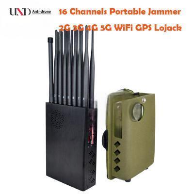 16W Mobile Phone Signal Jammer 20m Range WiFi GPS Jammer With 12000mAh Battery