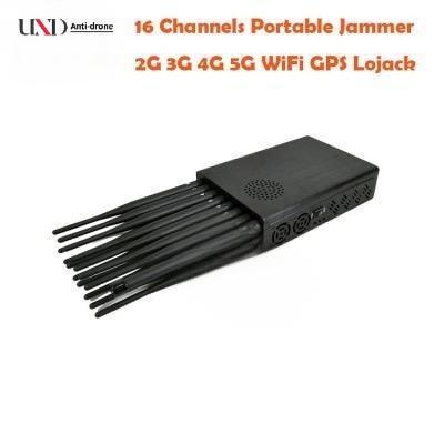 16W Mobile Phone Signal Jammer 20m Range WiFi GPS Jammer With 12000mAh Battery
