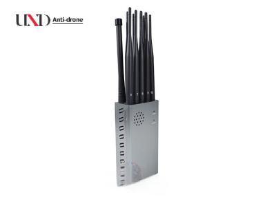 10W Mobile Phone Signal Jammer 10 Omni Antennas GPS Signal Jammer With 8000mAh Battery