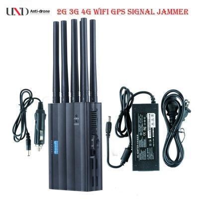 Portable Signal Jammer with 8 Channels 4000mAH Battery and 20m Range for Mobile Phone GPS WiFi Blocking