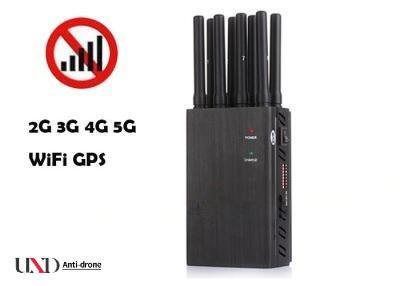 8 Bands Portable Mobile Signal Jammer with 20m Range and 4W Power for WiFi GPS 2G 3G 4G Blocking