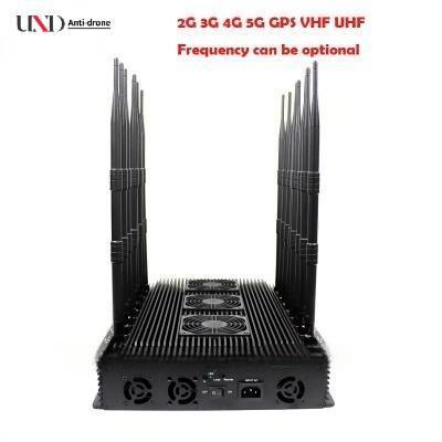 Adjustable 110W Power GPS Signal Jammer with 16 Antennas for Indoor Desktop Use