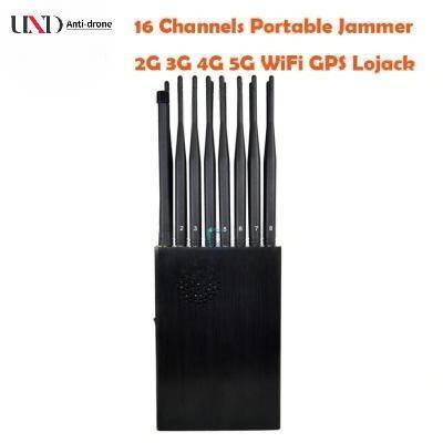 16 Bands Handheld Signal Jammer with 12000mAh Battery and 20m Range for Mobile Phone Signal Blocking