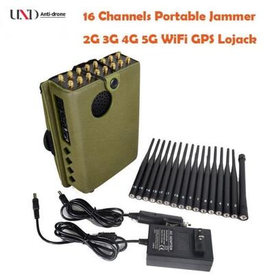 16 Bands Handheld Signal Jammer with 12000mAh Battery and 20m Range for Mobile Phone Signal Blocking