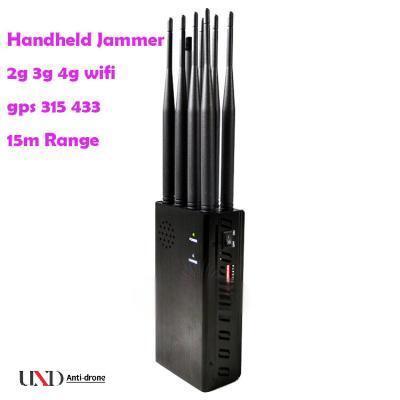 Portable Signal Jammer with 8 Bands 8000mAh Battery and 15m Radius for Mobile Phone Signal Blocking