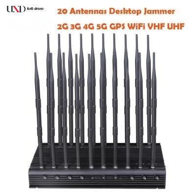 20 Channels Mobile Phone Signal Jammer with 60 Meters Range and 5 Cooling Fans for Secure Areas