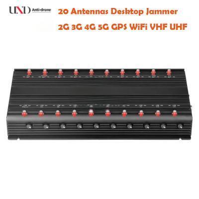 20 Channels Mobile Phone Signal Jammer with 60 Meters Range and 5 Cooling Fans for Secure Areas