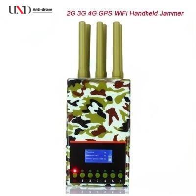 6 Antennas GPS Lojack Mobile Phone Jammer with 20m Range and 2 Hours Battery Life