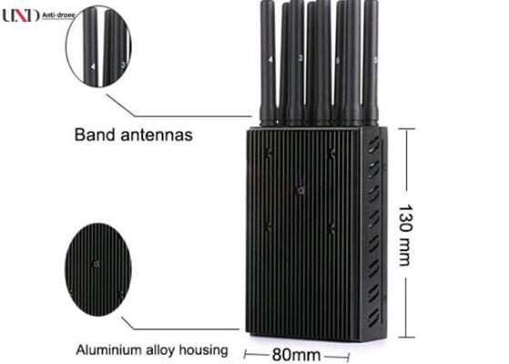 8 Bands Portable Mobile Phone Signal Jammer with 20m Range and Built-in Battery for 2G 3G 4G GPS WiFi Blocking